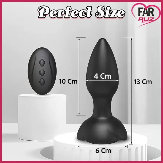 Black Dotted Titreşimli Kumandalı Anal Plug Black Dotted Titreşimli Kumandalı Anal Plug