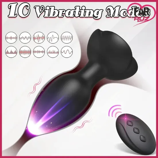 Black Dotted Titreşimli Kumandalı Anal Plug Black Dotted Titreşimli Kumandalı Anal Plug