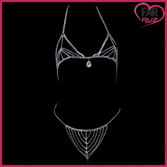 Cally Diamond Taşlı Çelik Sütyen Külot Takım Cally Diamond Taşlı Çelik Sütyen Külot Takım