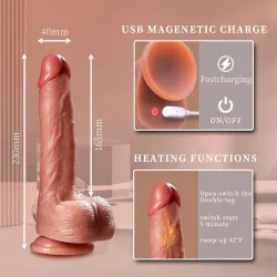 Çılgın Joe 22 Cm Isıtmalı Oynar Başlı Dildo