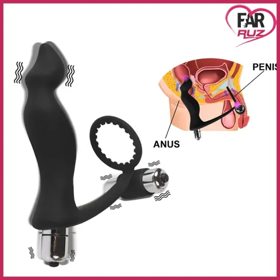 Dami Çift Motorlu Prostat Vibratör ve Penis Halkası Dami Çift Motorlu Prostat Vibratör ve Penis Halkası