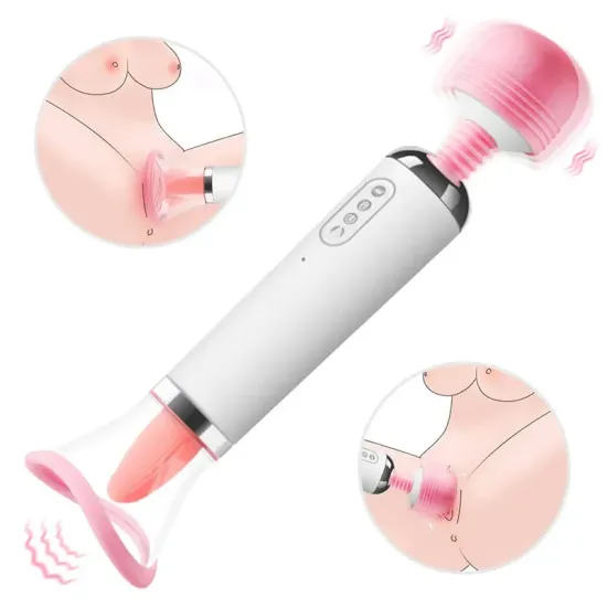 Emme ve Yalama Fonksiyonlu 3'ü 1 Arada Wand Vibratör Emme ve Yalama Fonksiyonlu 3'ü 1 Arada Wand Vibratör