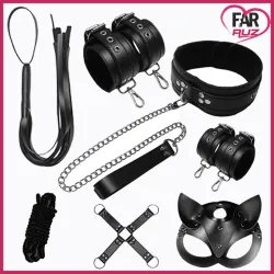 Farruz Black 8 Parçalı BDSM Fantezi Fetiş Seti