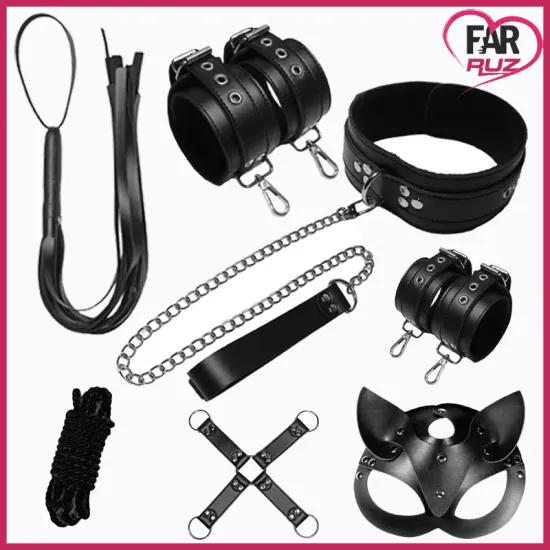 Farruz Black 8 Parçalı BDSM Fantezi Fetiş Seti Farruz Black 8 Parçalı BDSM Fantezi Fetiş Seti