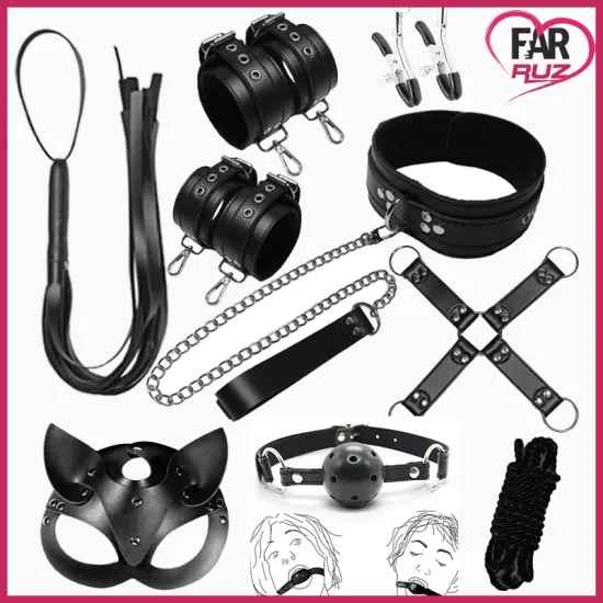 Farruz Black and Red Gold 10'lu BDSM Esaret Seti Farruz Black and Red Gold 10'lu BDSM Esaret Seti
