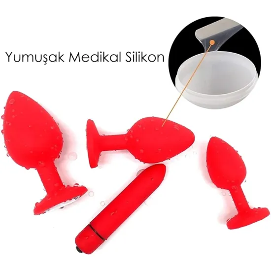 Farruz Diamond Vibratörlü Anal Plug Seti Farruz Diamond Vibratörlü Anal Plug Seti