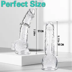 Farruz Flawless Clear 17 Cm Şeffaf Gerçekçi Dildo