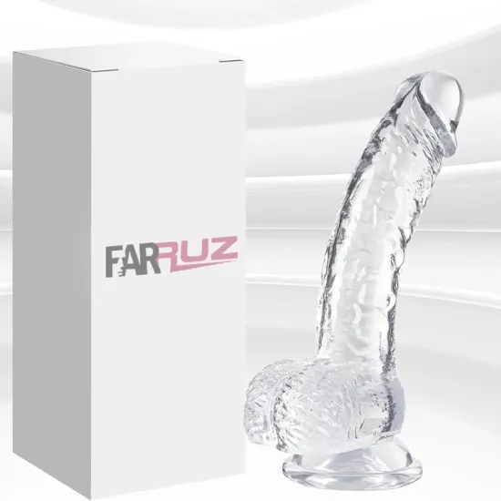 Farruz Flawless Clear 17 Cm Şeffaf Gerçekçi Dildo