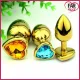Farruz 3'lü Kalp Şekilli Gold (Altın) Renk Anal Plug