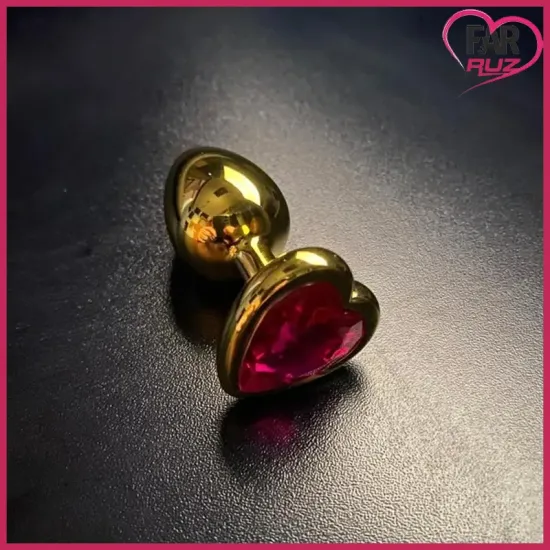 Farruz 3'lü Kalp Şekilli Gold (Altın) Renk Anal Plug