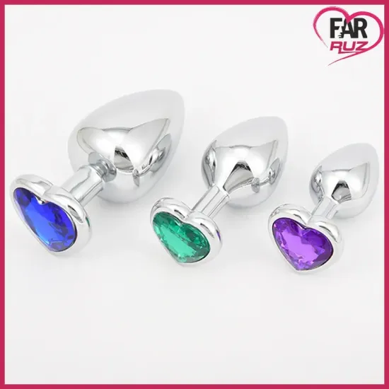 Farruz Kalp Şekilli Renkli Taşlı Anal Plug Farruz Kalp Şekilli Renkli Taşlı Anal Plug
