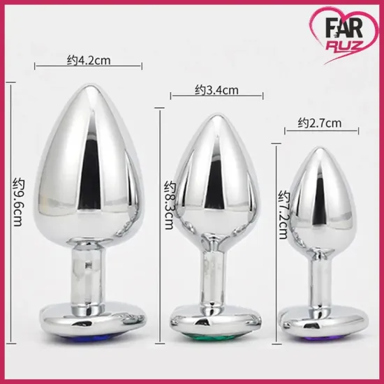 Farruz Kalp Şekilli Renkli Taşlı Anal Plug Farruz Kalp Şekilli Renkli Taşlı Anal Plug