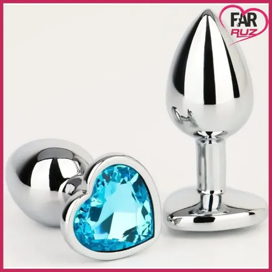 Farruz Kalp Şekilli Renkli Taşlı Anal Plug Farruz Kalp Şekilli Renkli Taşlı Anal Plug