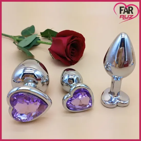 Farruz Kalp Şekilli Renkli Taşlı Anal Plug Farruz Kalp Şekilli Renkli Taşlı Anal Plug