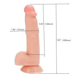 Farruz Ricky 20 Cm Vantuzlu Realistik Dildo Penis