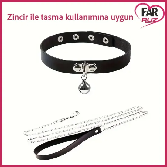 Gotik Punk Tarz Ayarlanabilir Zilli Choker Gotik Punk Tarz Ayarlanabilir Zilli Choker