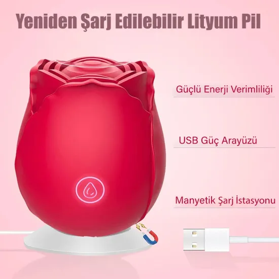 Gül Klitoris Emiş ve G Noktası Vibratörü Gül Klitoris Emiş ve G Noktası Vibratörü