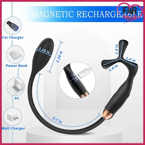 Kumandalı Çift Motor Anal Plug ve Penis Halkası Kumandalı Çift Motor Anal Plug ve Penis Halkası