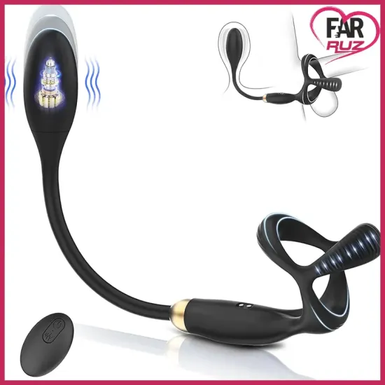 Kumandalı Çift Motor Anal Plug ve Penis Halkası Kumandalı Çift Motor Anal Plug ve Penis Halkası