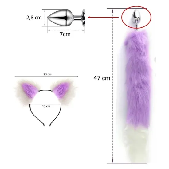 Kuyruklu Anal Plug Sevimli Kedi Kulak Cosplay Kuyruklu Anal Plug Sevimli Kedi Kulak Cosplay