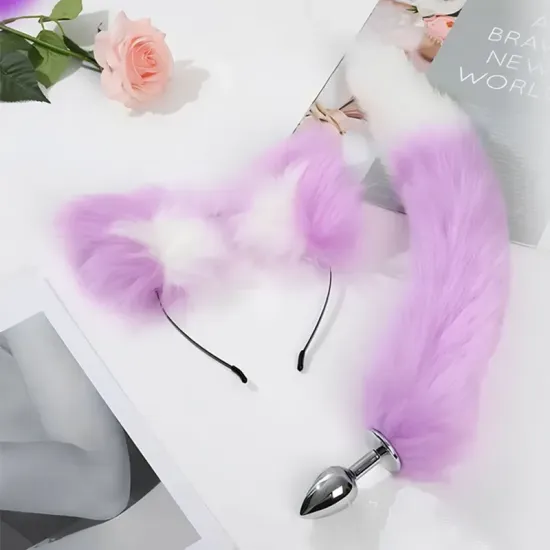 Kuyruklu Anal Plug Sevimli Kedi Kulak Cosplay Kuyruklu Anal Plug Sevimli Kedi Kulak Cosplay