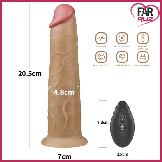 Lovetoy Çift Katmanlı Oynar Başlı 20,5 Cm Vibratör Lovetoy Çift Katmanlı Oynar Başlı 20,5 Cm Vibratör