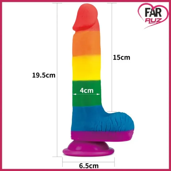 Lovetoy Prider Gökkuşağı Renkli 20 Cm Dildo Lovetoy Prider Gökkuşağı Renkli 20 Cm Dildo