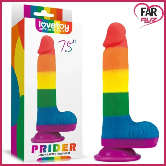 Lovetoy Prider Gökkuşağı Renkli 20 Cm Dildo Lovetoy Prider Gökkuşağı Renkli 20 Cm Dildo
