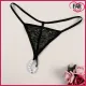 Siyah Dantel & İnci Süslemeli G-String Siyah Dantel & İnci Süslemeli G-String