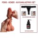 Farruz 18,5 cm Belden Bağlamalı Çift Katmanlı Realistik Dildo Penis Set