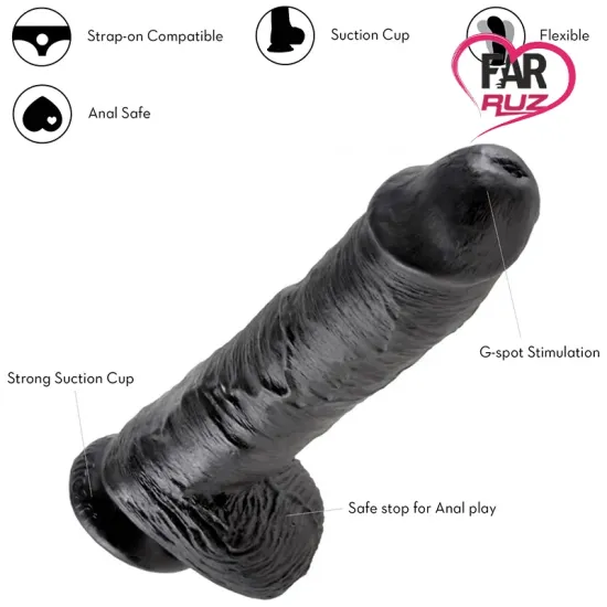 Xise King Flexible Black 27 Cm Siyah Dildo